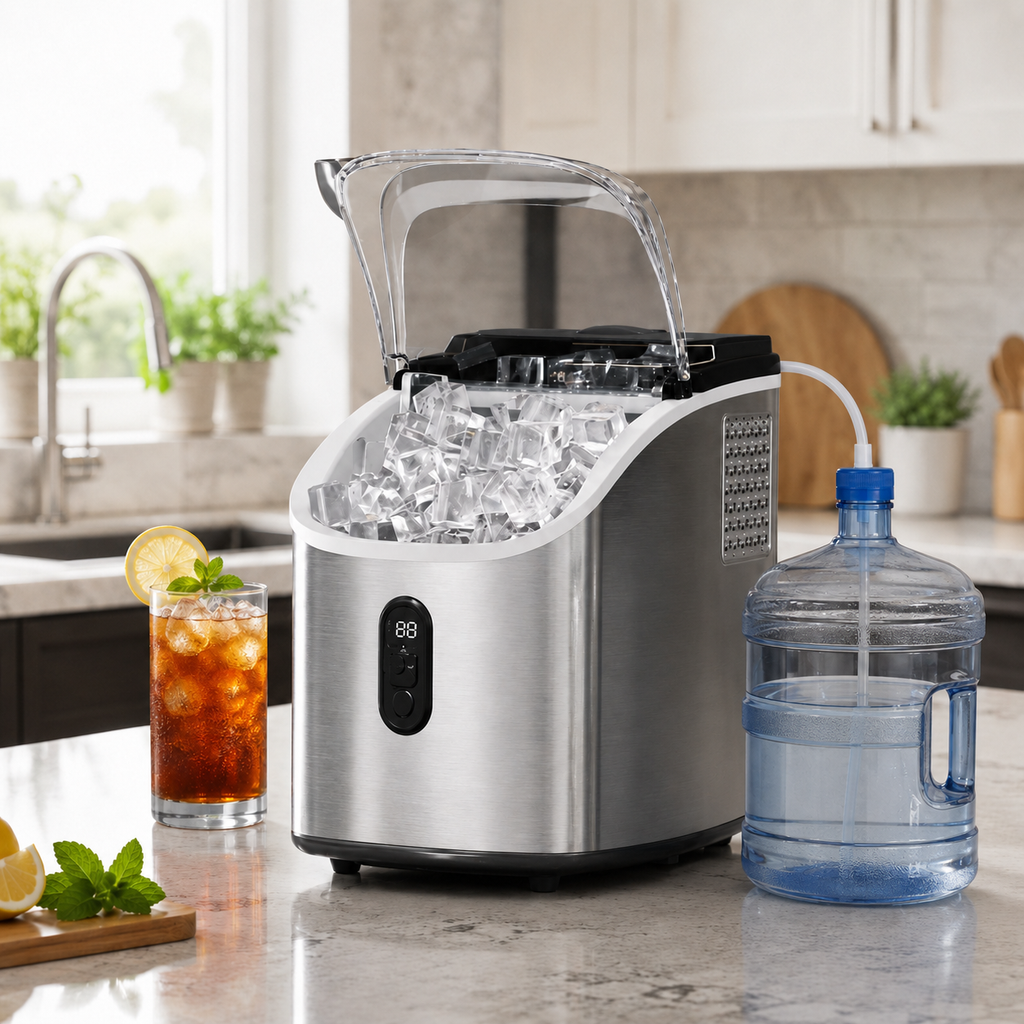 Compact Ice Maker For Countertop With Self Cleaning