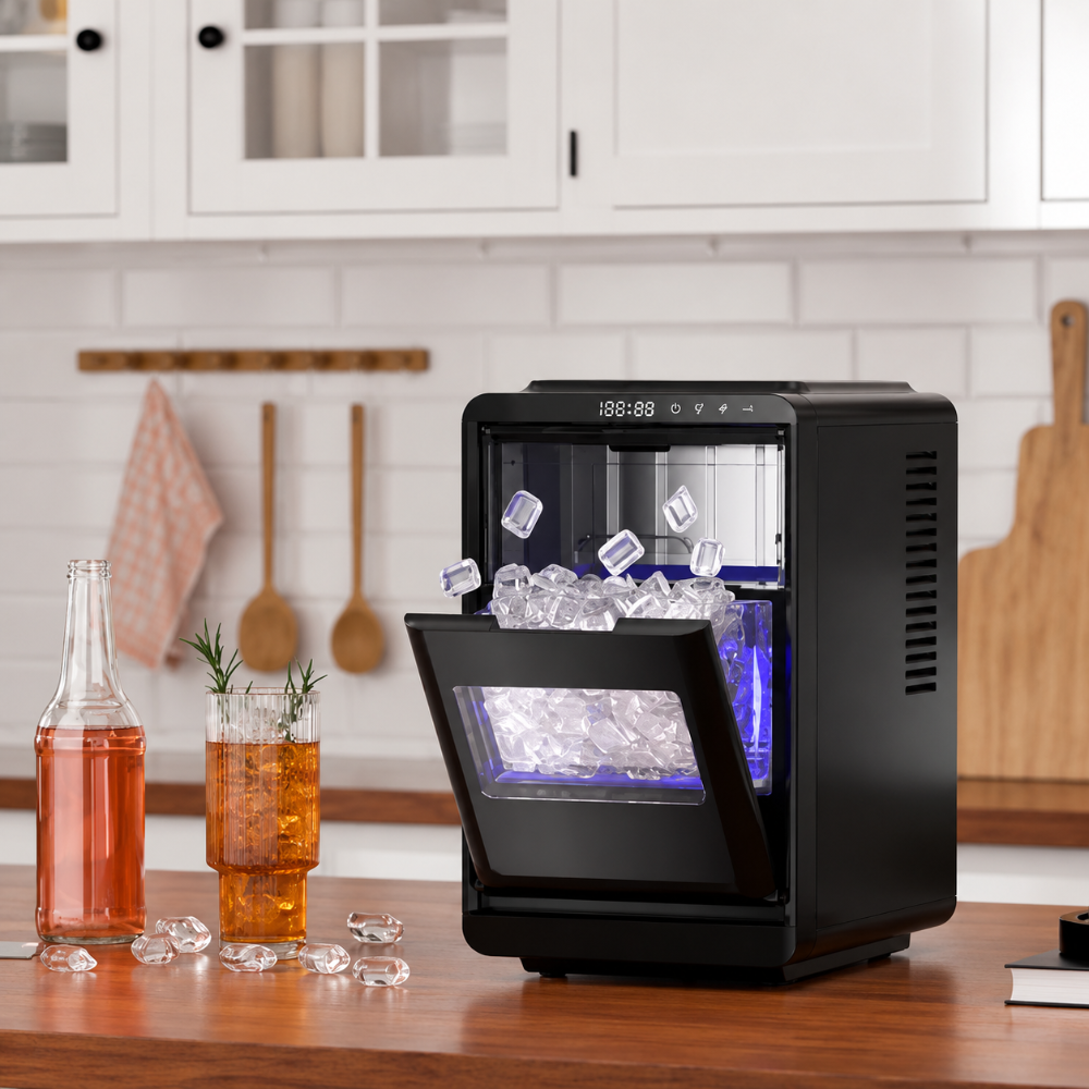 Countertop Ice Maker For Quick Ice On Demand At Home Kitchen