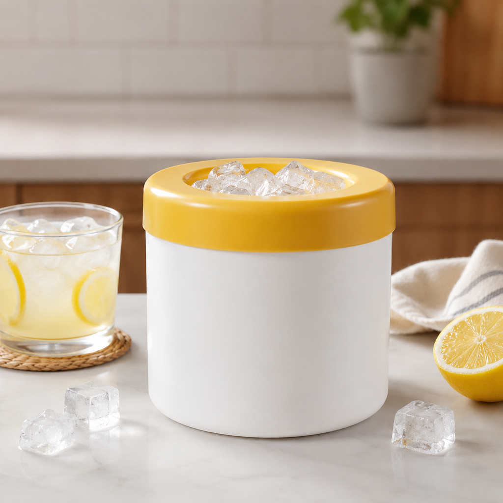 Compact Portable Ice Cube Tray With Lid For Stackable Cubes