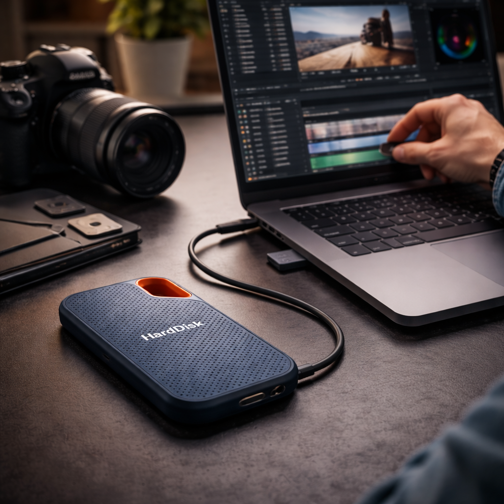 Compact USB-C Portable SSD for Quick Backup and Storage