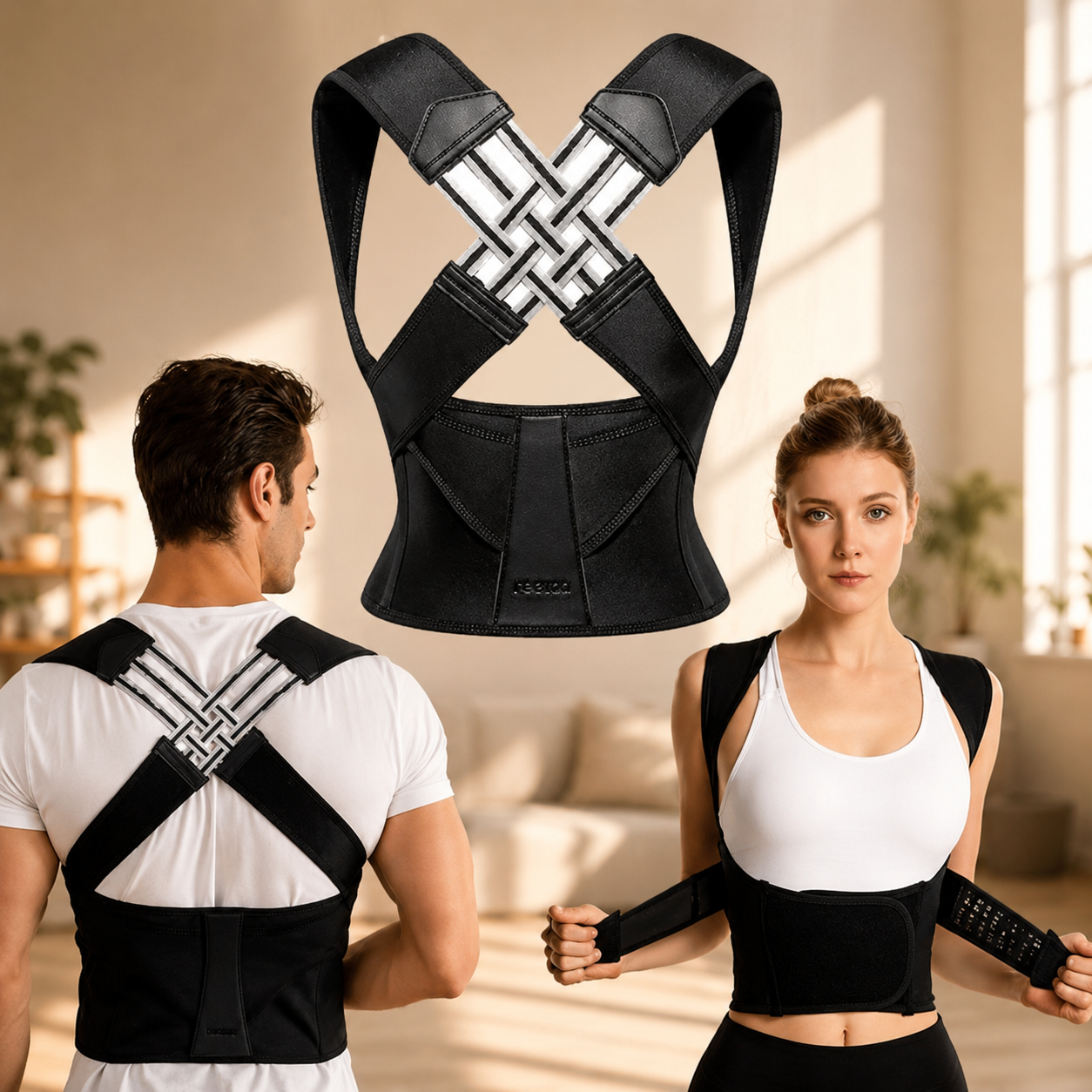 Adjustable Back Brace For Posture Support And Comfort