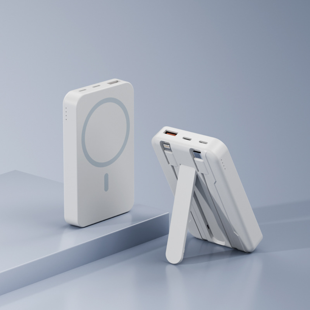Power Bank Portatile Compatto Magnetico Wireless con Supporto