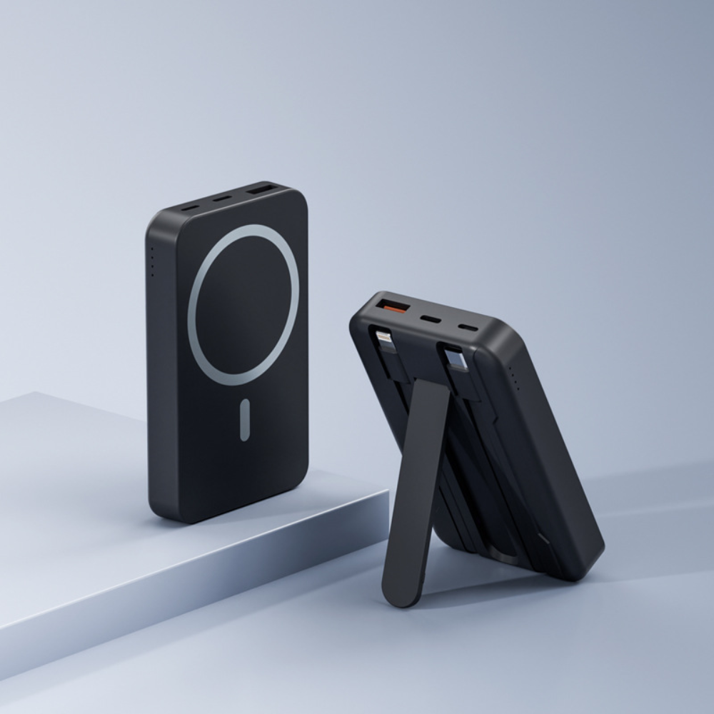 Power Bank Portatile Compatto Magnetico Wireless con Supporto
