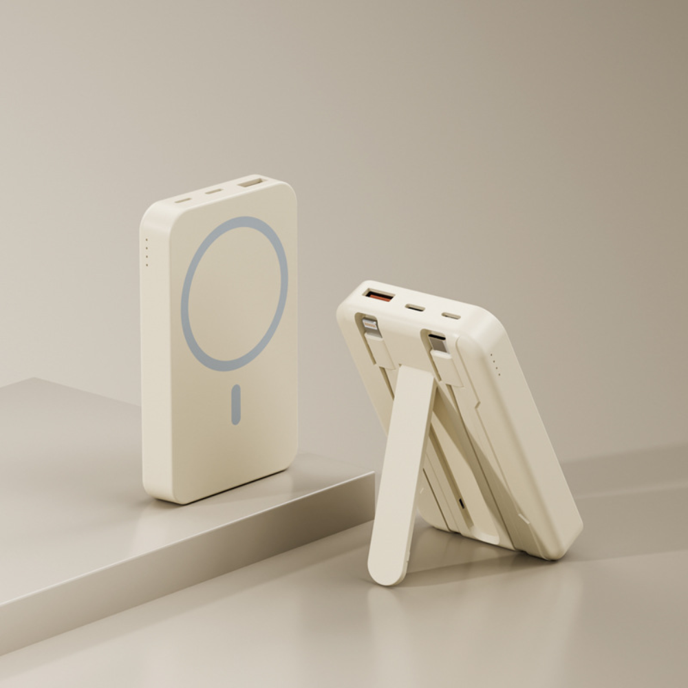 Power Bank Portatile Compatto Magnetico Wireless con Supporto