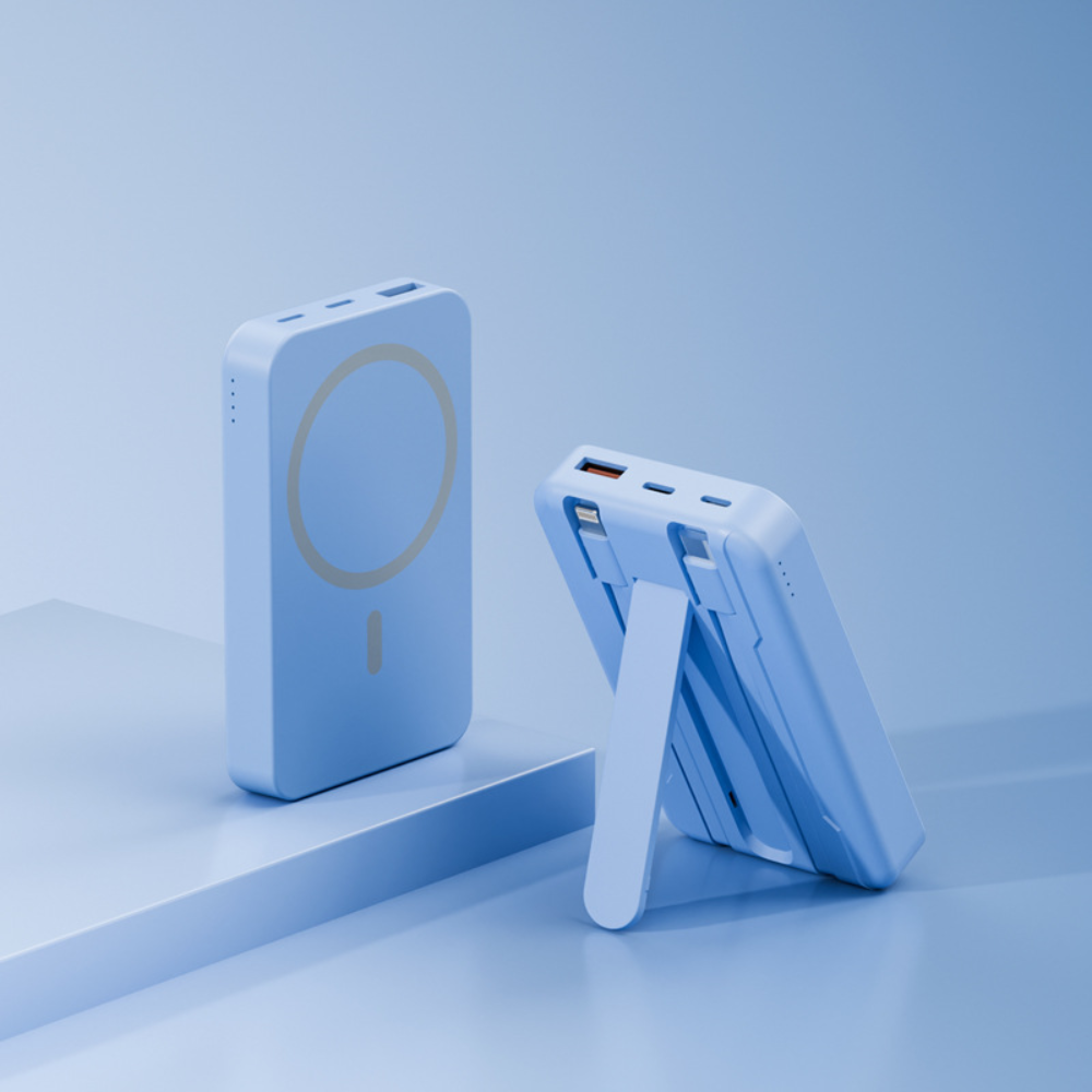 Power Bank Portatile Compatto Magnetico Wireless con Supporto