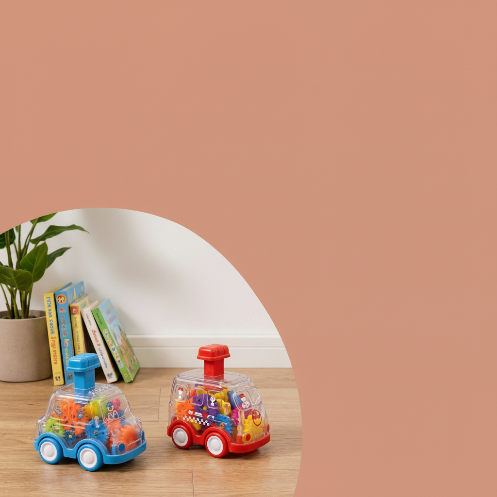 Mécanisme d'engrenage à pousser et avancer Voitures jouets éducatives colorées pour enfants