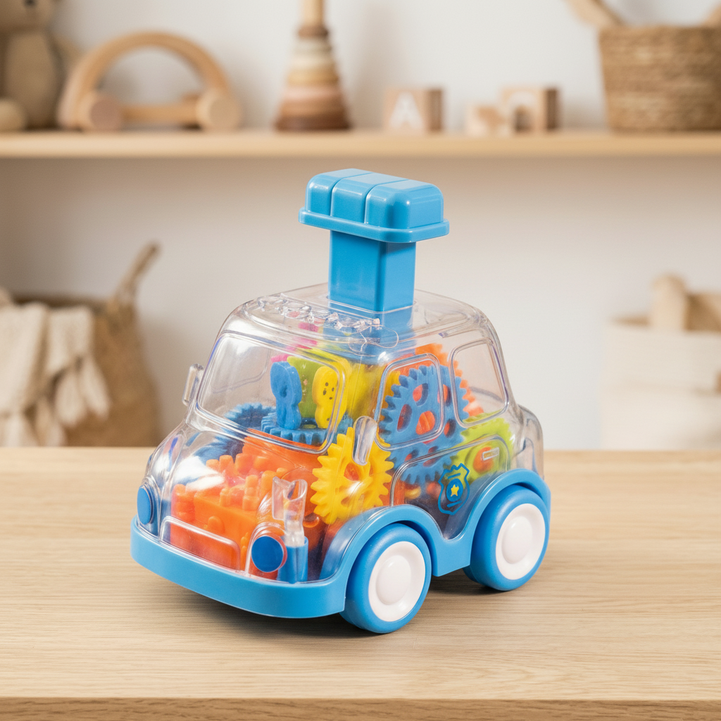Mécanisme d'engrenage à pousser et avancer Voitures jouets éducatives colorées pour enfants