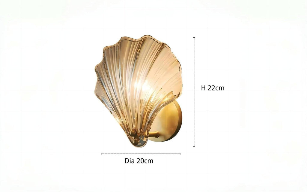 Nástěnné světlo Marina Shell a sklo v moderním art deco stylu