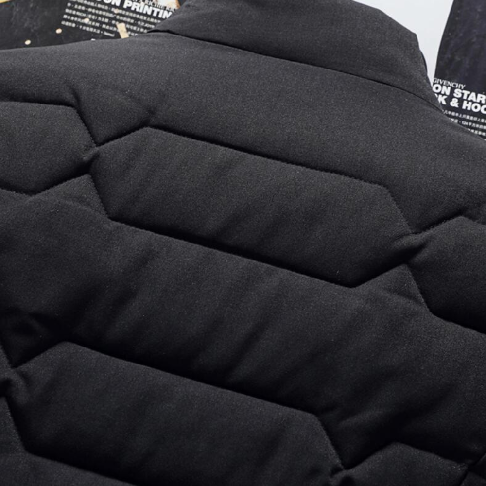 Men's Quilted Jacket With Zipper Pockets For Everyday Wear