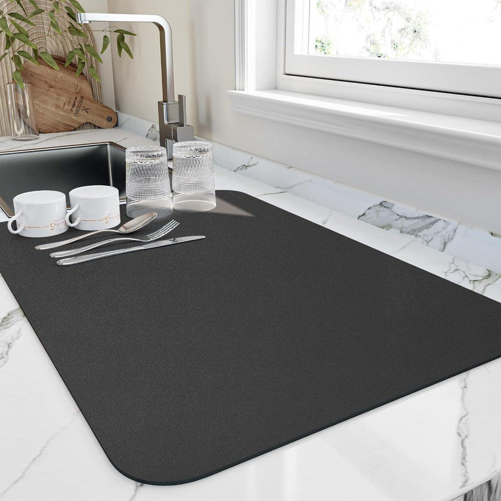 Tapis de séchage de cuisine pour plan de travail avec surface absorbante