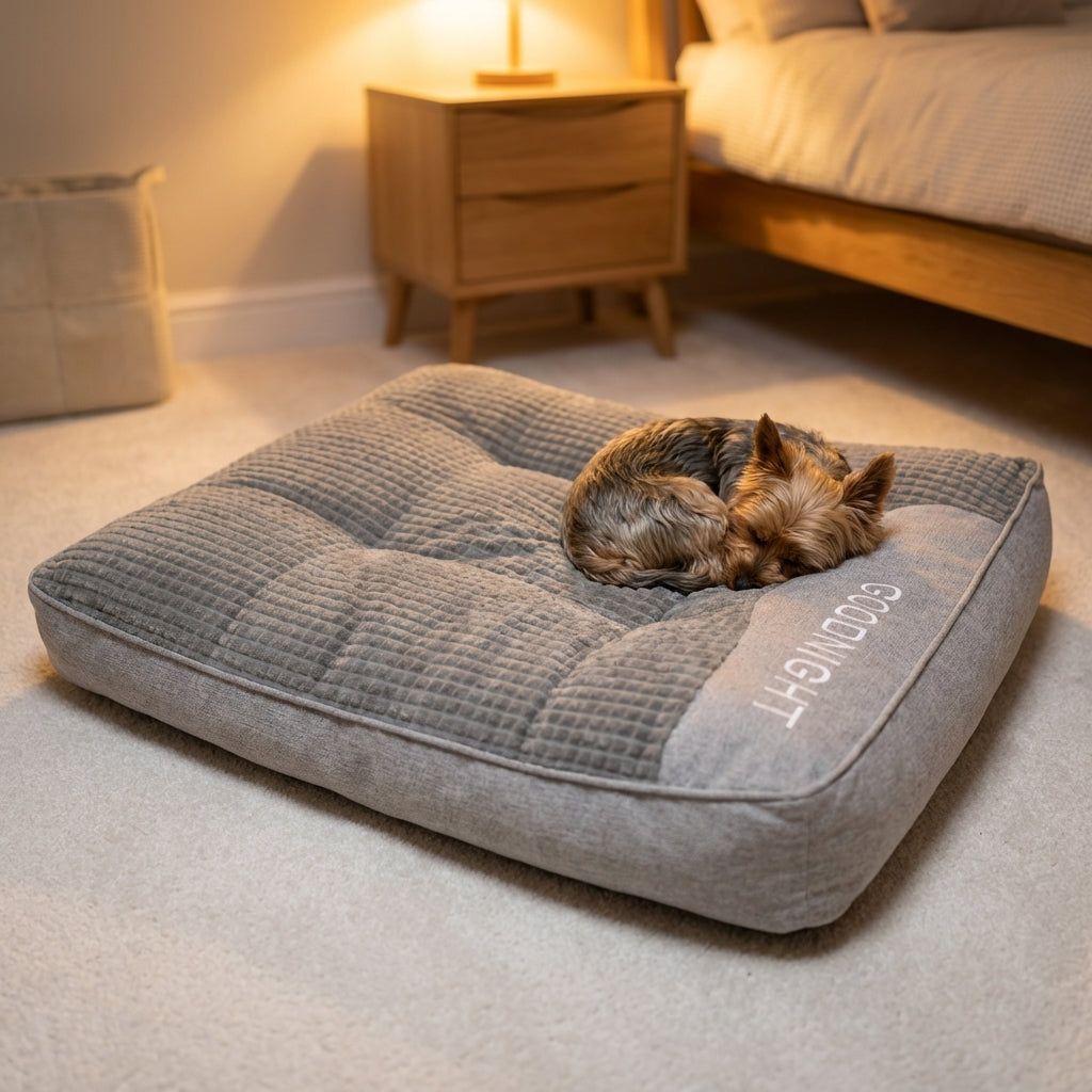 Cama para perro con cojín de espuma acolchada, lados elevados tipo bolster y base antideslizante | Rosalyssa