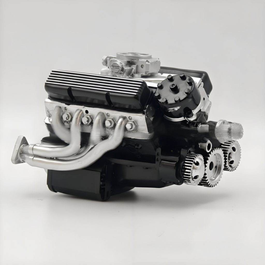 Model figurky motoru V8 na benzín pro vystavení a sbírání
