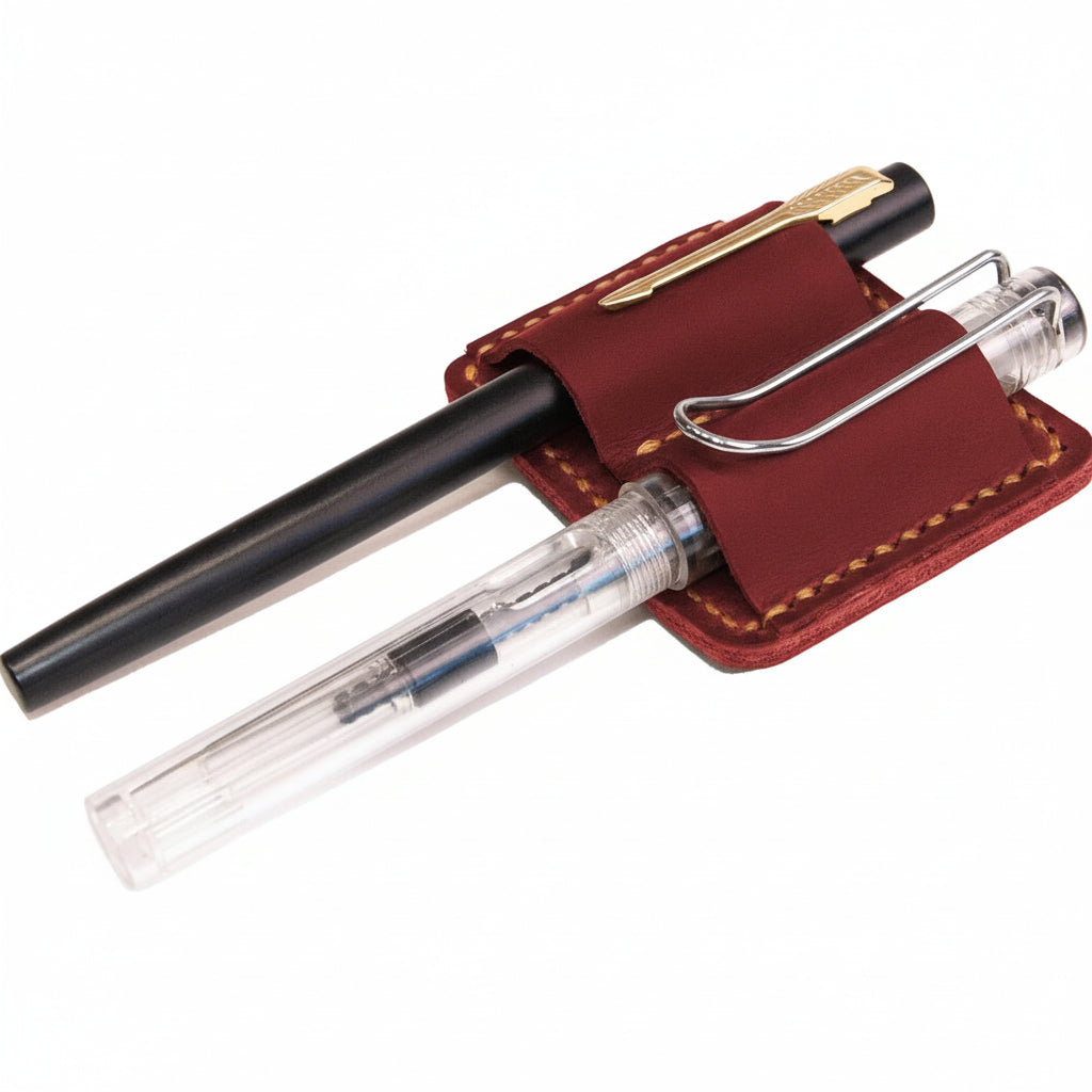 Accessorio portapenne con clip per diario in pelle pieno fiore