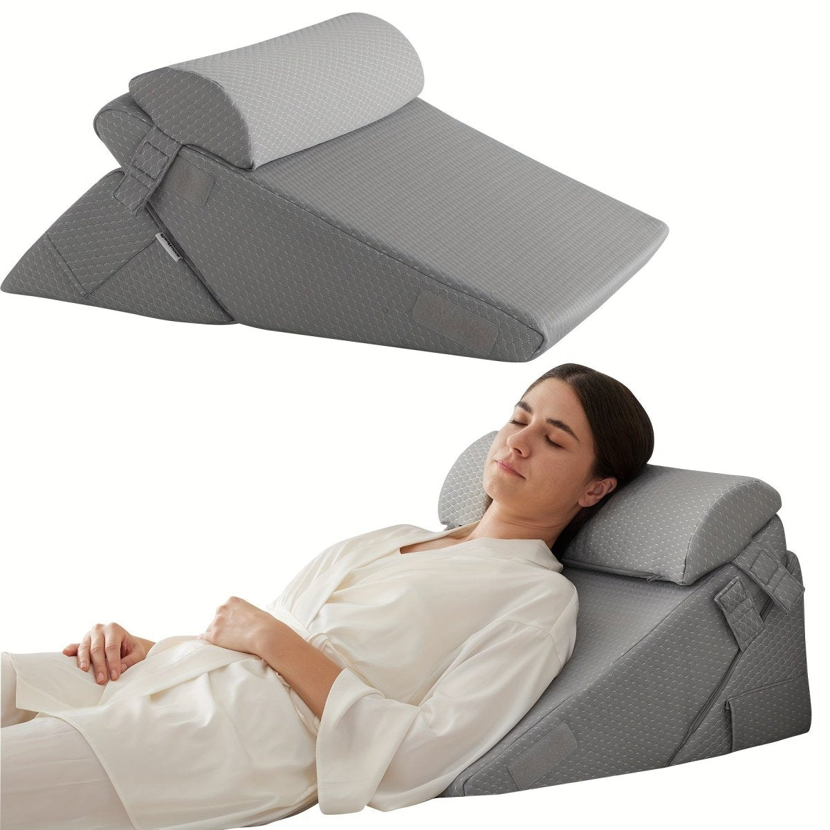 SereniRise Adjustable Memory Foam Wedge Cushion For Back And Leg Relief