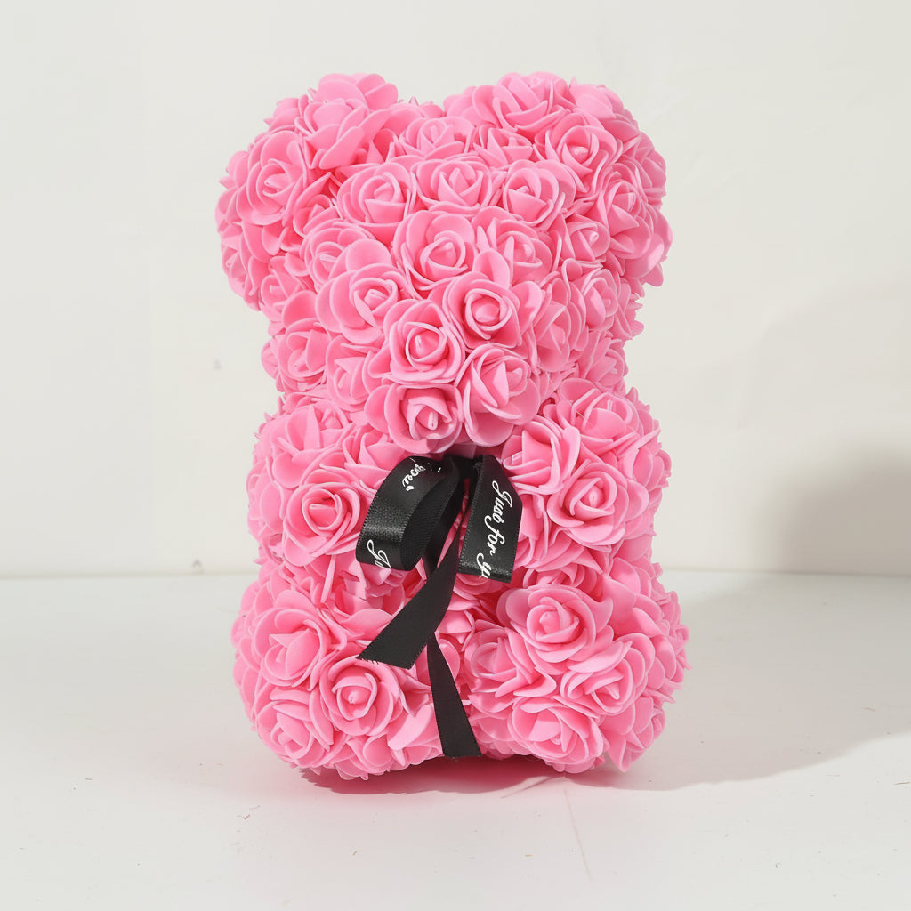Valentine's Day Foam Rose Bear Gift With Artificial Flowers