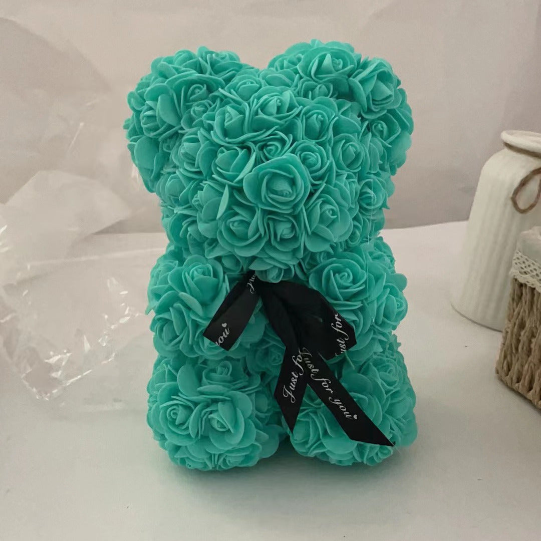 Valentine's Day Foam Rose Bear Gift With Artificial Flowers