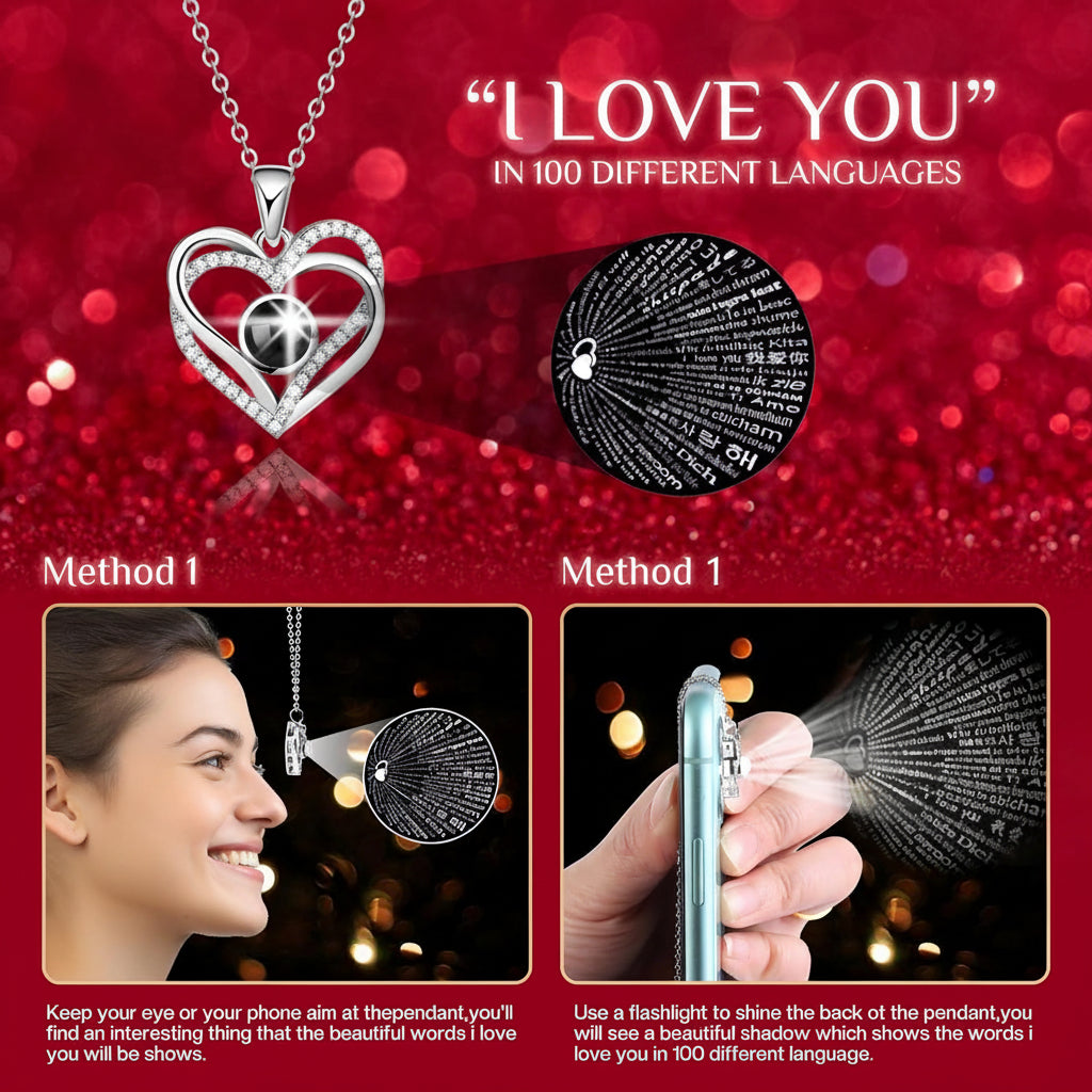 Scatola Regalo Elegante con Rosa Conservata, Luce LED e Collana Love