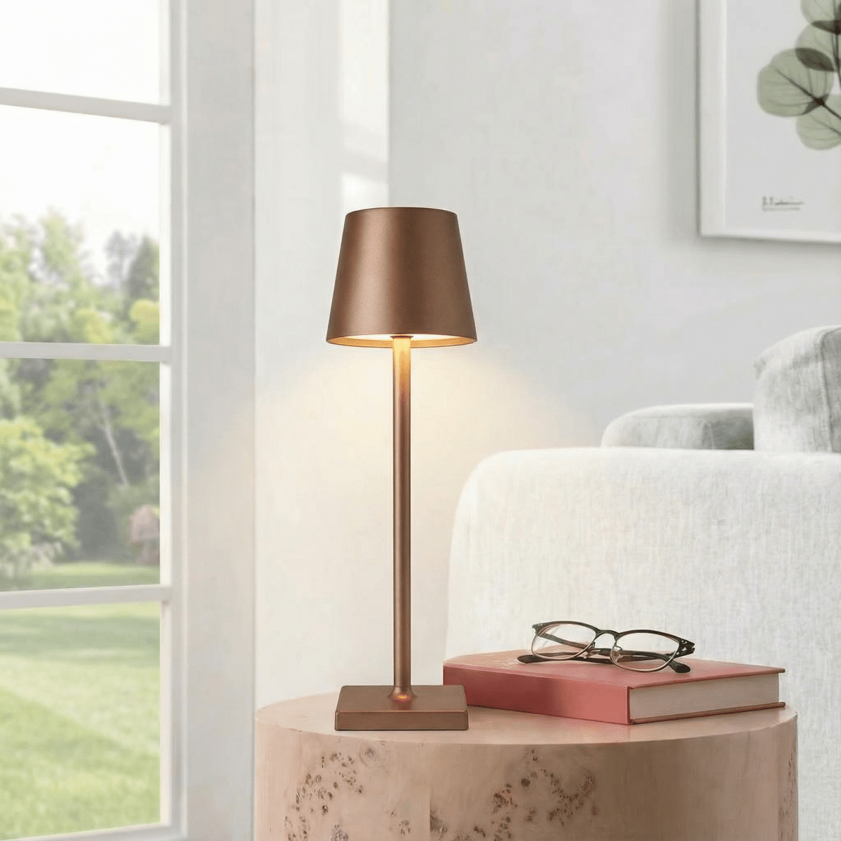 Uppladdningsbar LED-bordslampa med touchkontroll, dimbar, 15 tum | Rosalyssa