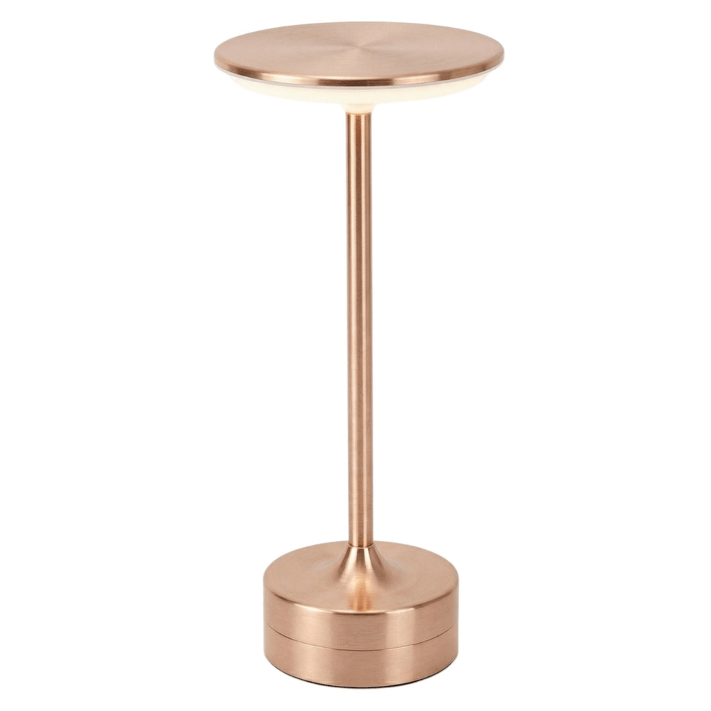 Lámpara de mesa LED recargable inalámbrica con control táctil acabado en cromo | Rosalyssa