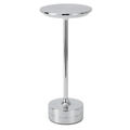 Lámpara de mesa LED recargable inalámbrica con control táctil acabado en cromo | Rosalyssa