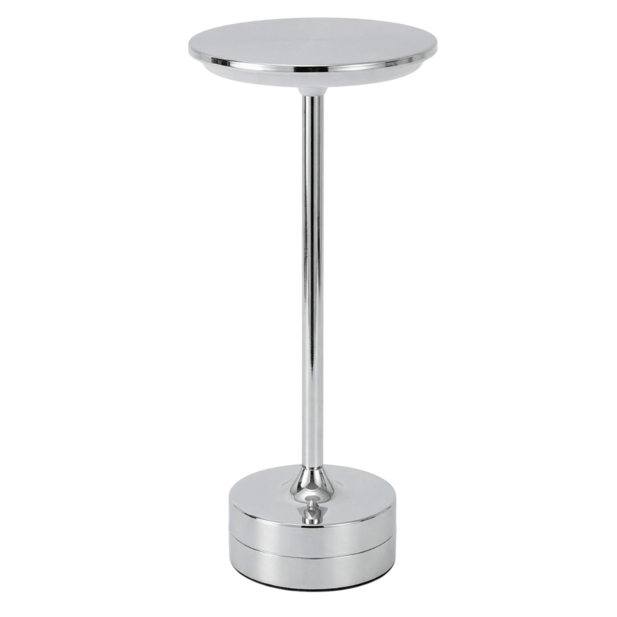 Lámpara de mesa LED recargable inalámbrica con control táctil acabado en cromo | Rosalyssa