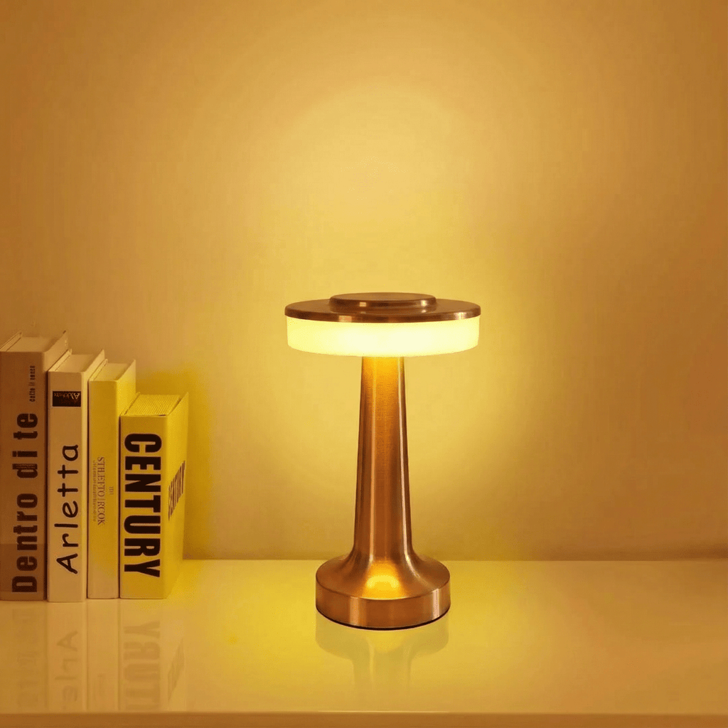 LED dobíjecí stolní lampa s dotykovým ovládáním a kovovým designem | Rosalyssa
