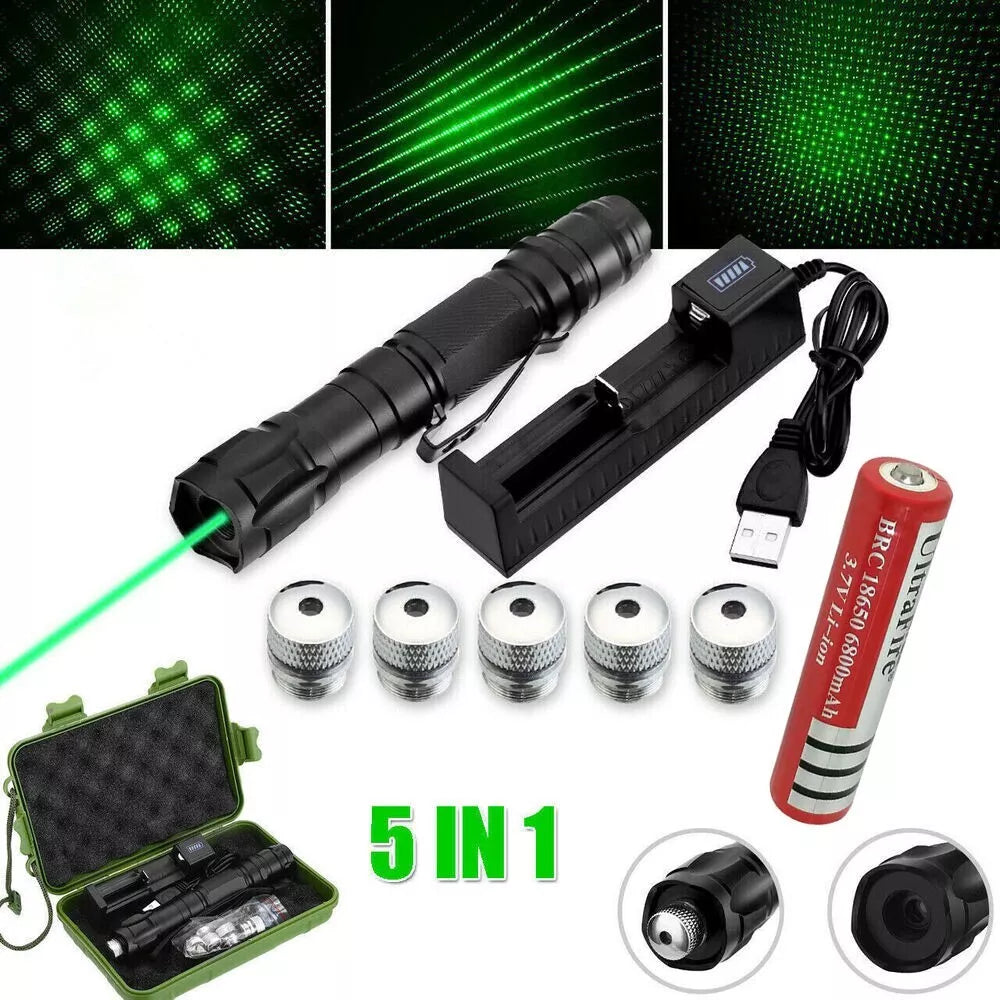 Indicator laser verde cu rază lungă, cu baterie reîncărcabilă