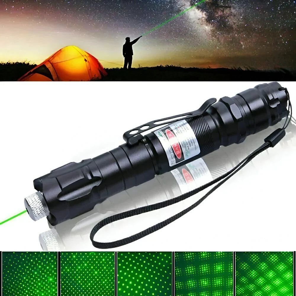 Indicator laser verde cu rază lungă, cu baterie reîncărcabilă