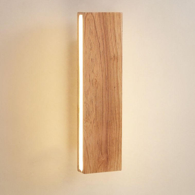 ضوء حائطي LED مستطيل بتشطيب خشبي طبيعي 12 × 6 بوصات | روزاليسا