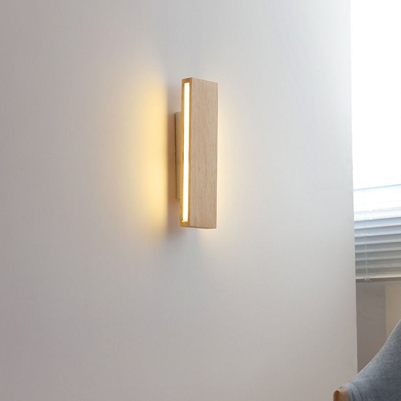 ضوء حائطي LED مستطيل بتشطيب خشبي طبيعي 12 × 6 بوصات | روزاليسا