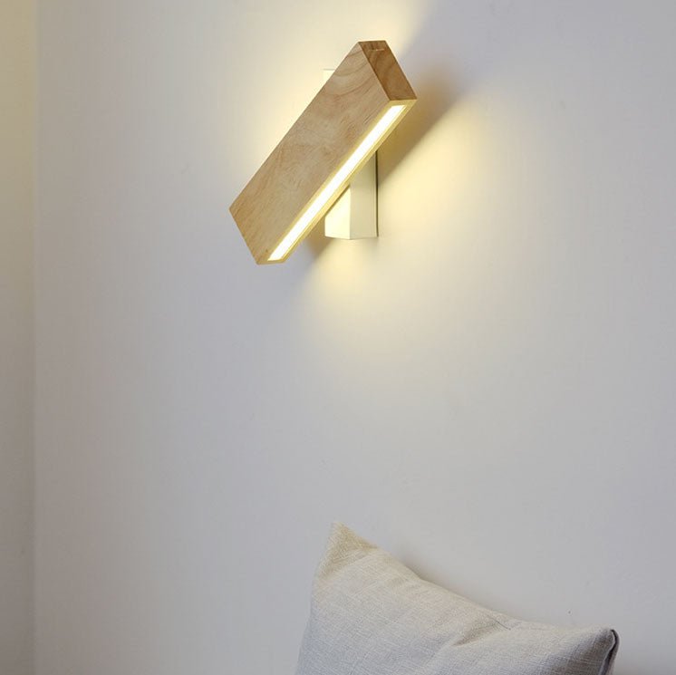ضوء حائطي LED مستطيل بتشطيب خشبي طبيعي 12 × 6 بوصات | روزاليسا