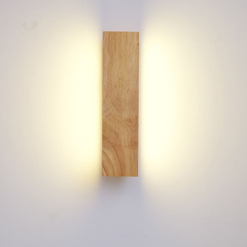 ضوء حائطي LED مستطيل بتشطيب خشبي طبيعي 12 × 6 بوصات | روزاليسا