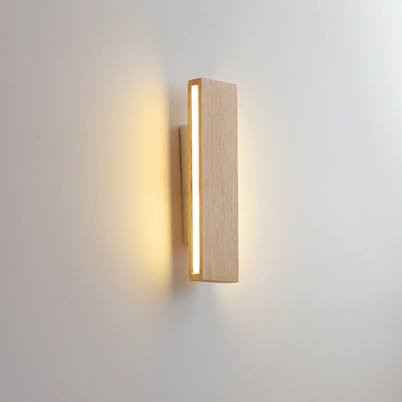 ضوء حائطي LED مستطيل بتشطيب خشبي طبيعي 12 × 6 بوصات | روزاليسا