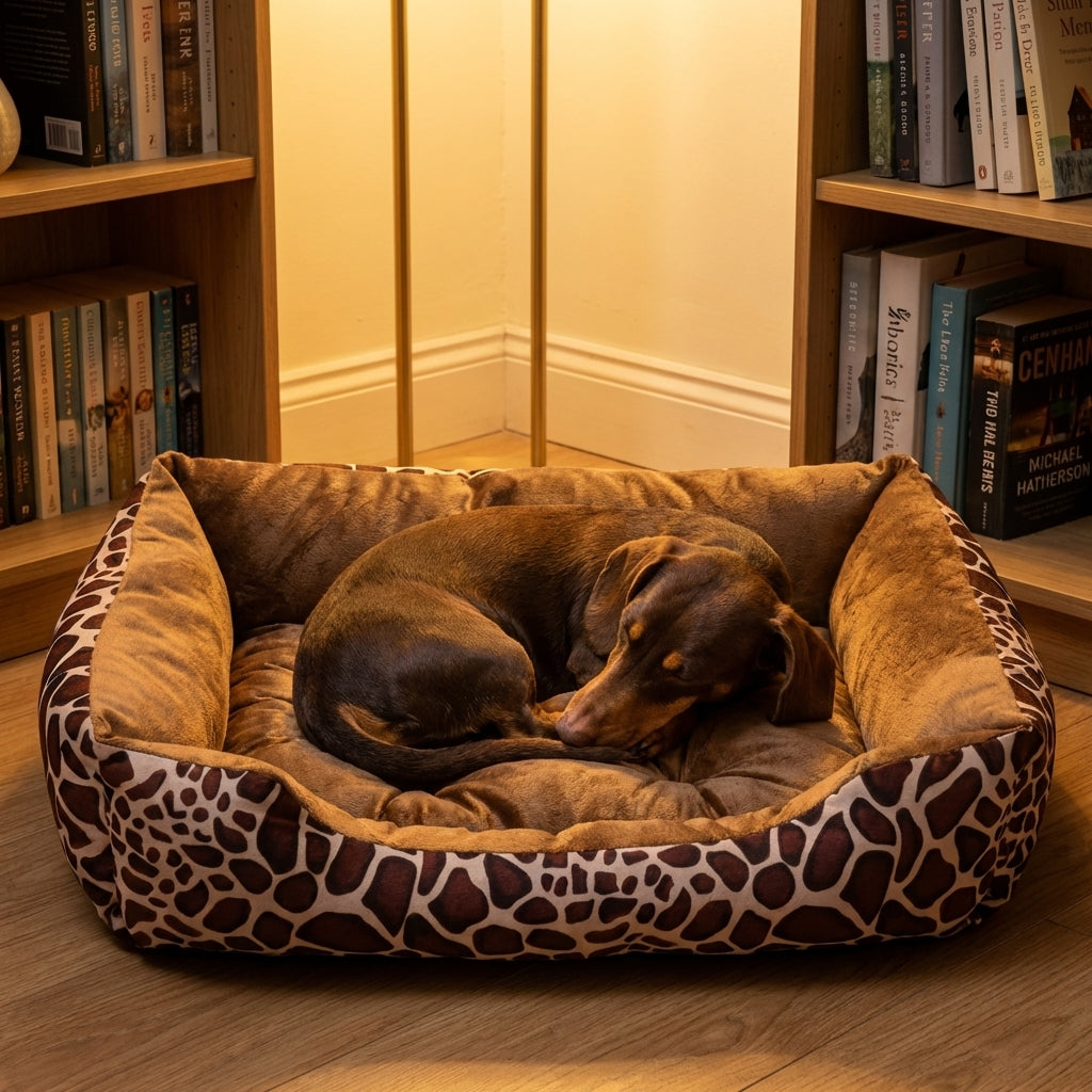 Rechteckiges Plüsch-Hundebett und Katzenbett mit rutschfester Unterseite und maschinenwaschbarem Bezug | Rosalyssa