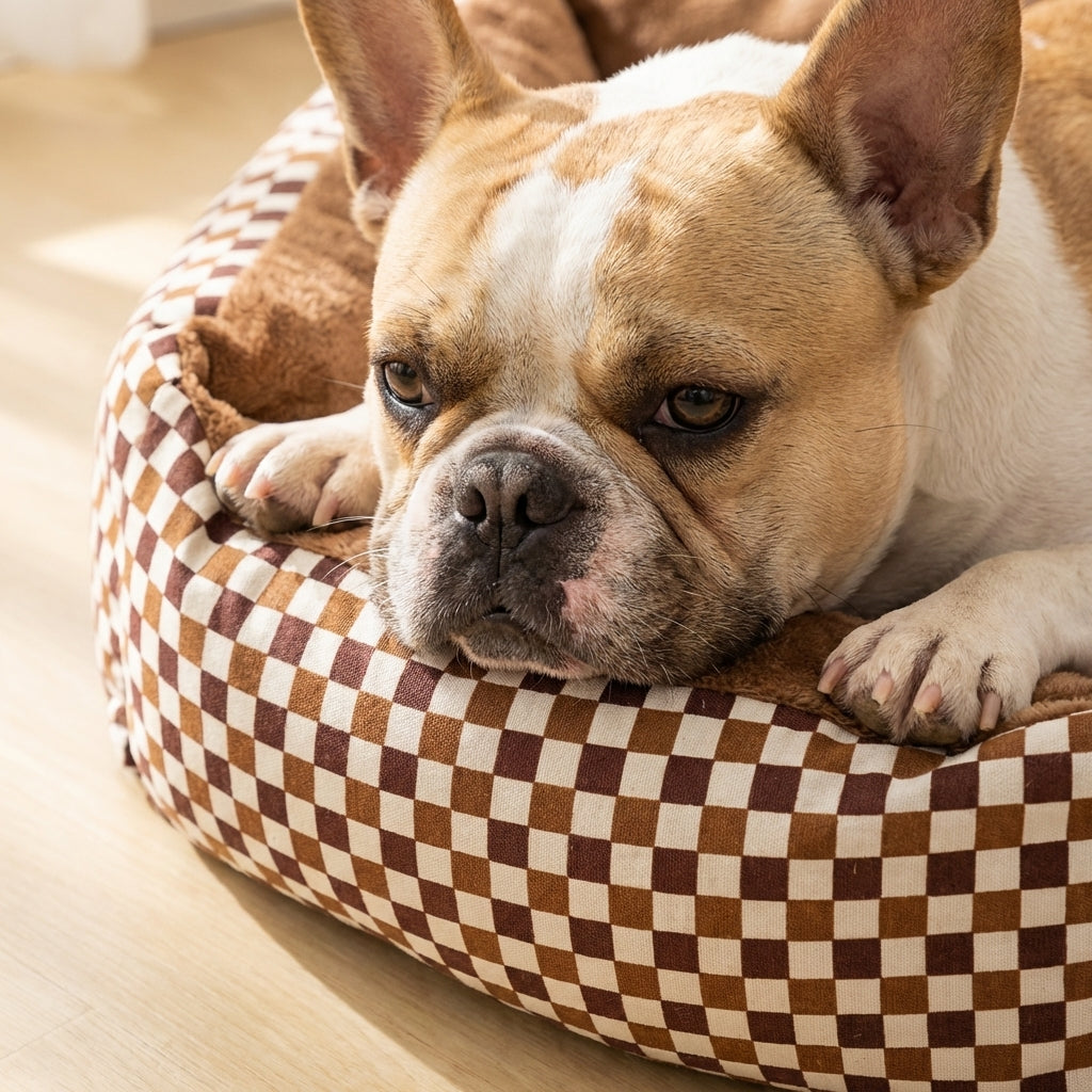 Rechteckiges Plüsch-Hundebett und Katzenbett mit rutschfester Unterseite und maschinenwaschbarem Bezug | Rosalyssa