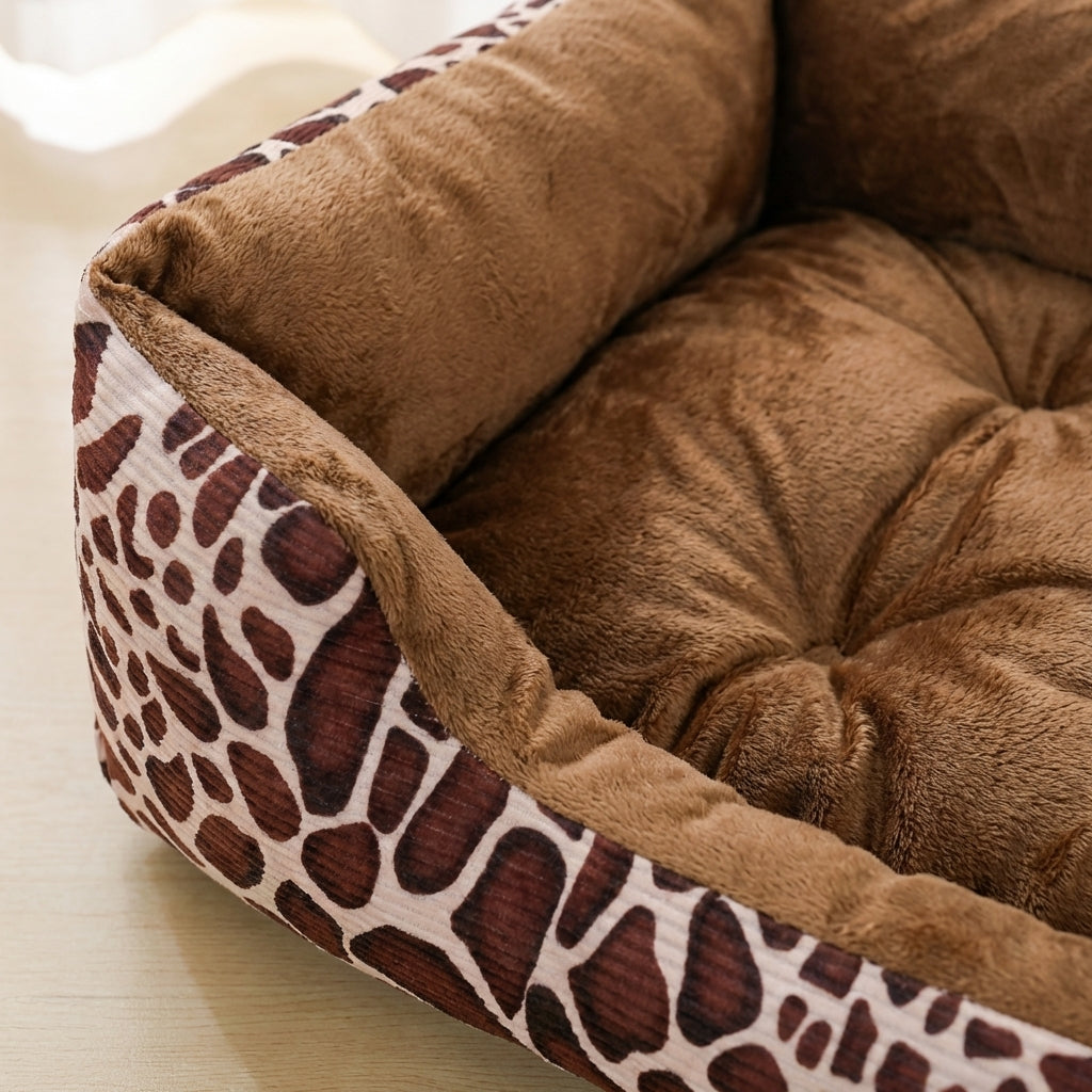 Rechteckiges Plüsch-Hundebett und Katzenbett mit rutschfester Unterseite und maschinenwaschbarem Bezug | Rosalyssa