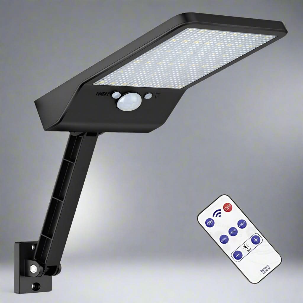 Foco Solar LED NovaGlow para Exterior con Sensor de Movimiento y Control Remoto