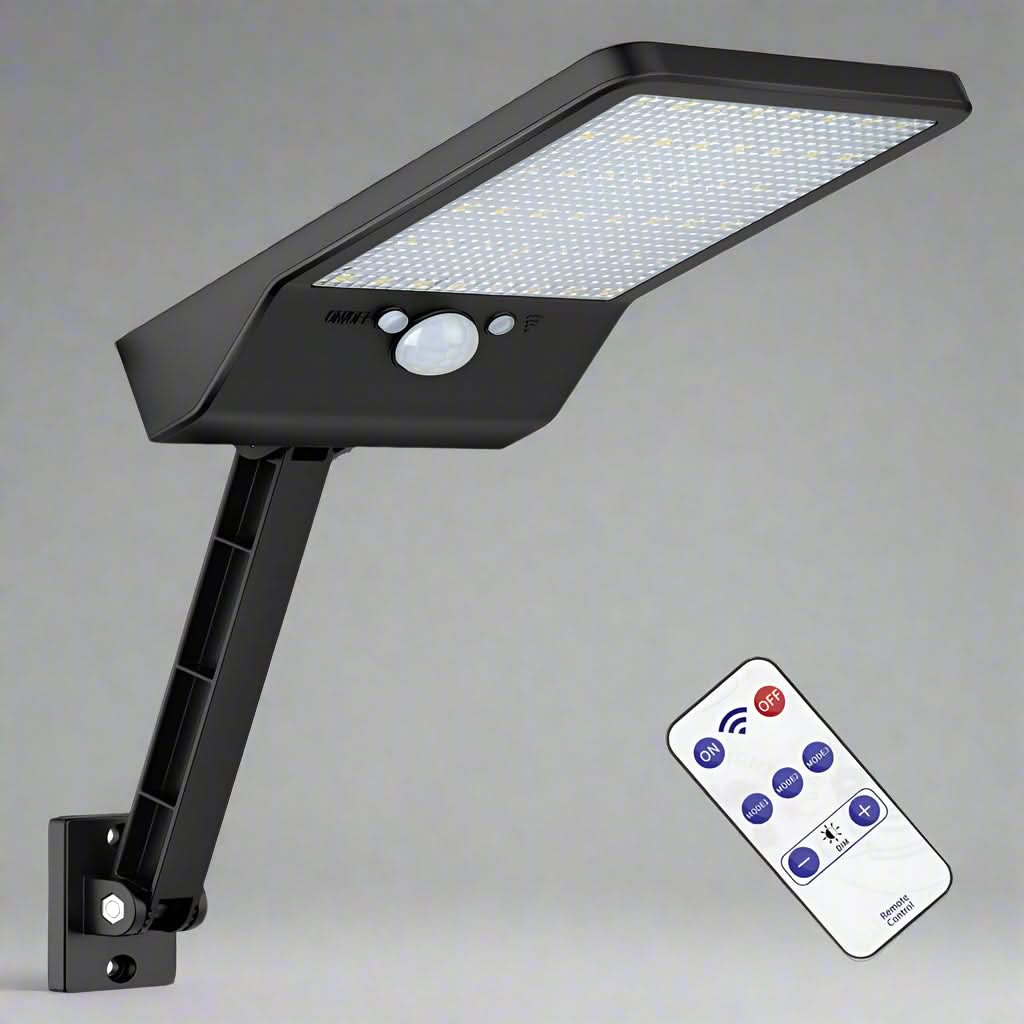 Foco Solar LED NovaGlow para Exterior con Sensor de Movimiento y Control Remoto