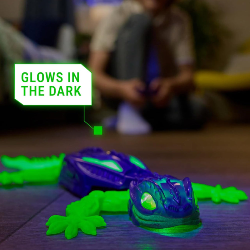 Fjernstyret Glow Firben Robot Legetøj til Børn med Vægkrybende LED-lys