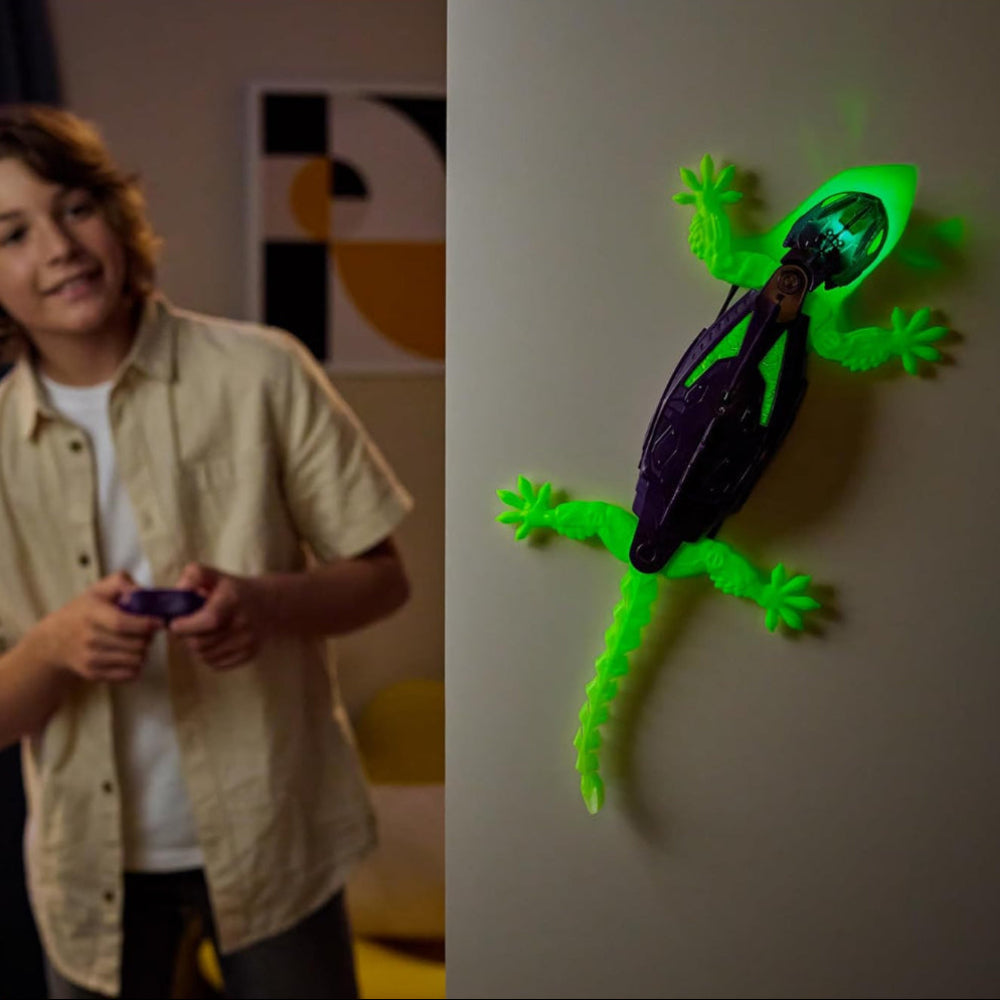 Fjernstyret Glow Firben Robot Legetøj til Børn med Vægkrybende LED-lys