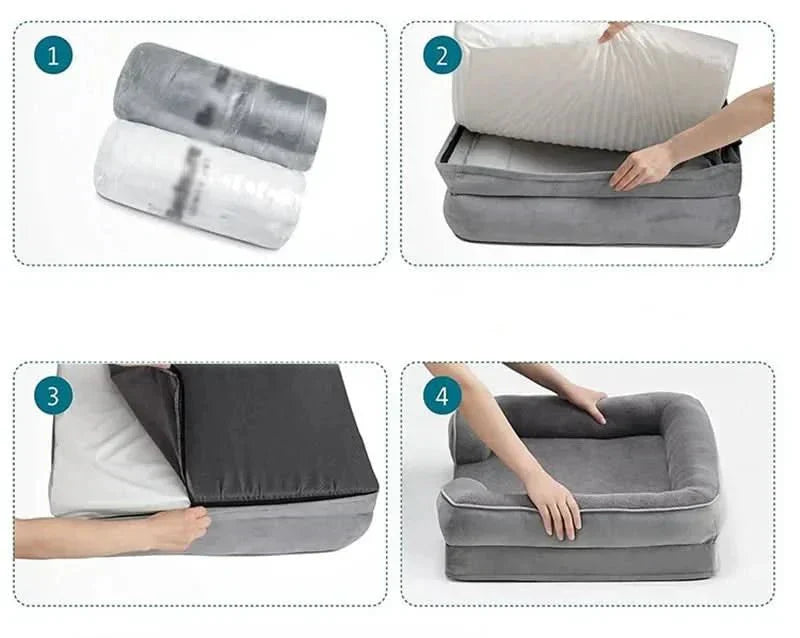 CosyNest Orthopedic Dog Bed With Removable Velvet Cover