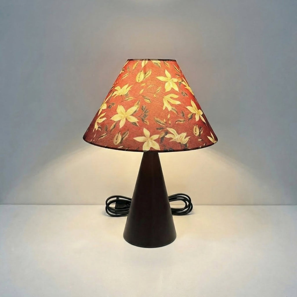 Vintage stofbordlampe med skærm, 14 tommer høj | Rosalyssa
