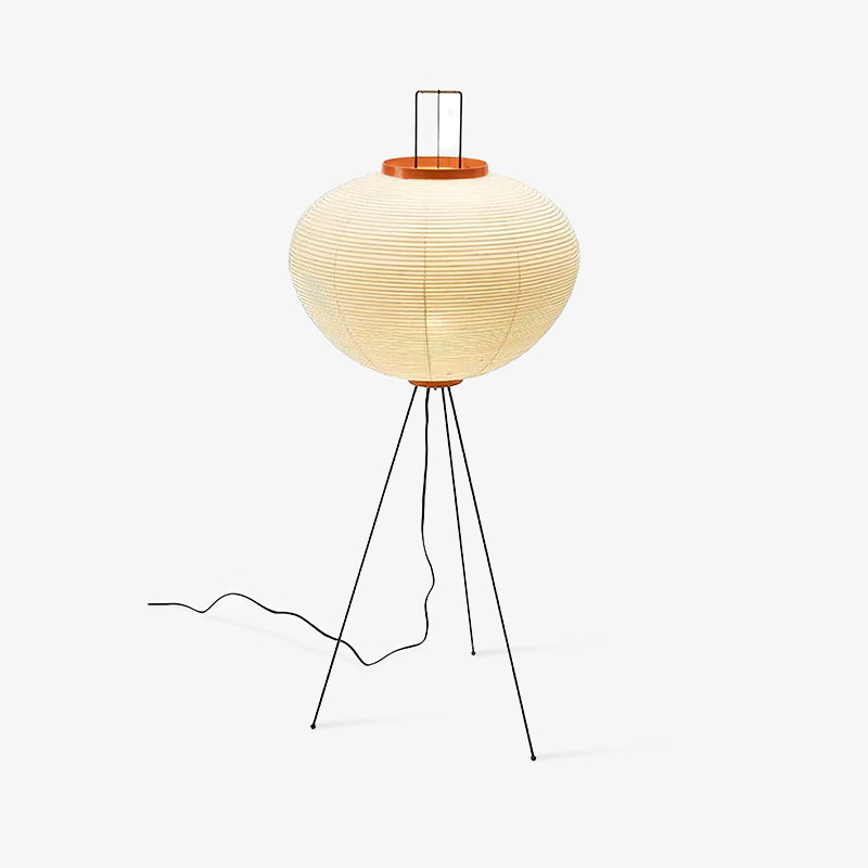 Stojací lampa AstraLume s rýžovým papírovým stínidlem a minimalistickým teplem