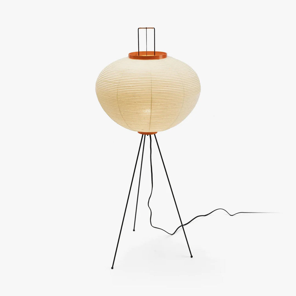 Stojací lampa AstraLume s rýžovým papírovým stínidlem a minimalistickým teplem