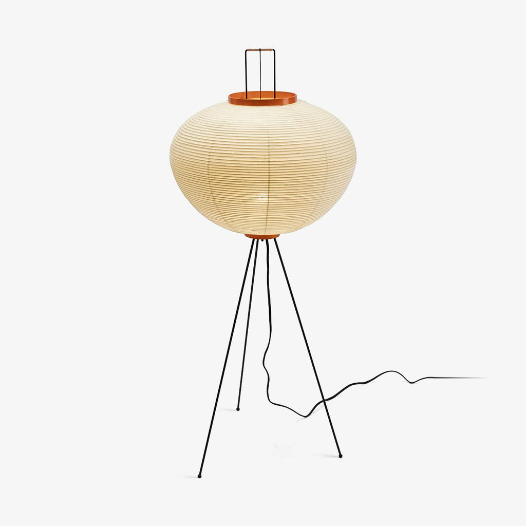 Stojací lampa AstraLume s rýžovým papírovým stínidlem a minimalistickým teplem