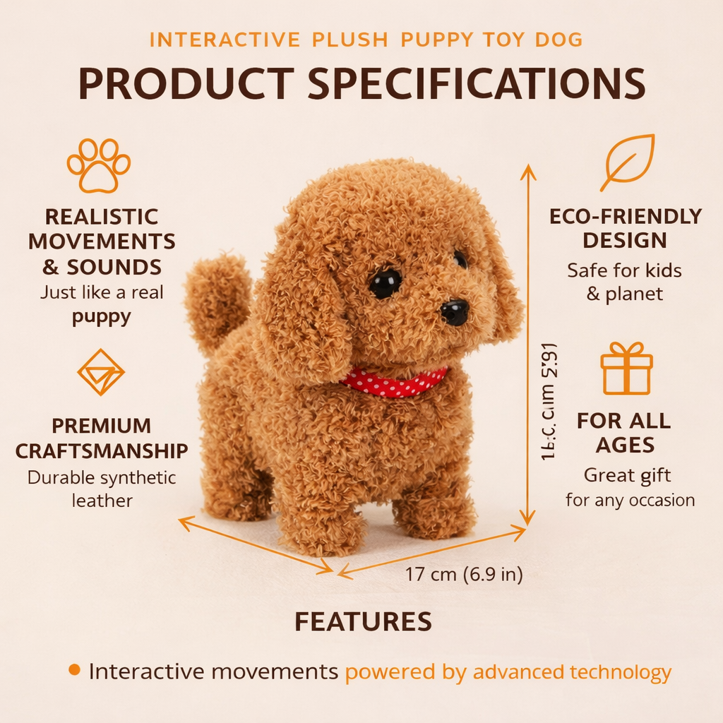 Robot Dog Plush Interactive Realistic Walking Toy For Kids