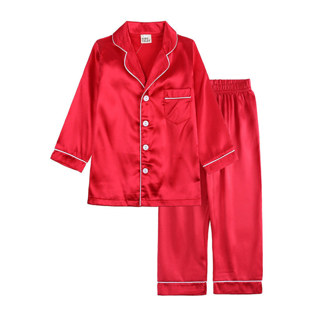 Conjunto de pijama para niños con botones en la parte superior y pantalones a juego