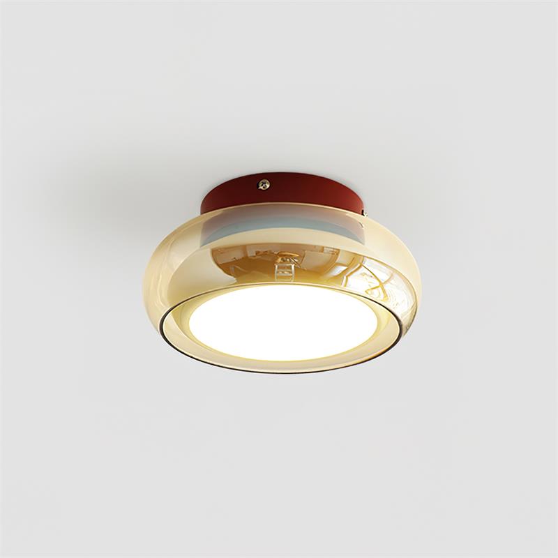 Červnové vintage stropní svítidlo se skleněným stínidlem a LED vestavěným osvětlením