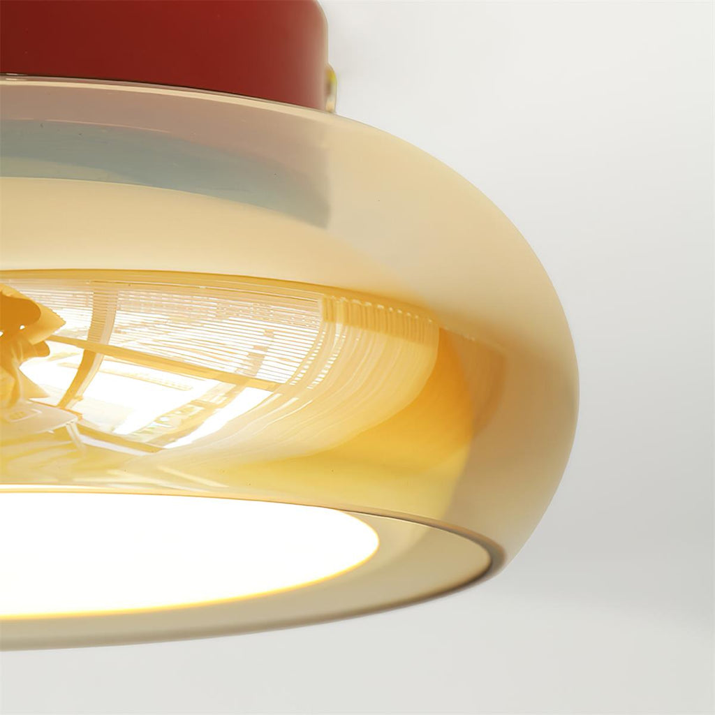 Červnové vintage stropní svítidlo se skleněným stínidlem a LED vestavěným osvětlením