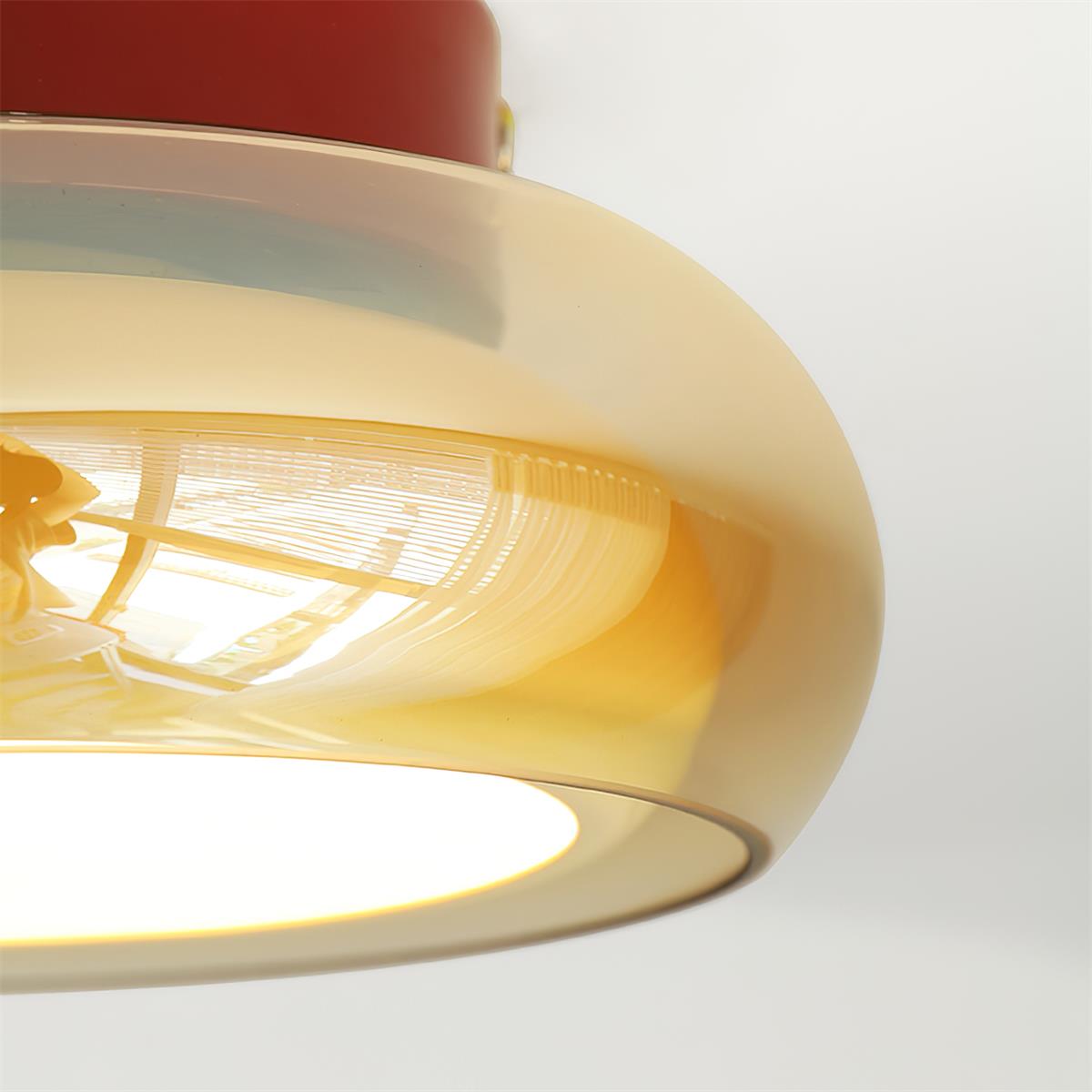 Červnové vintage stropní svítidlo se skleněným stínidlem a LED vestavěným osvětlením